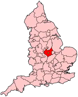 Графство Лестершир на карте