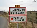 Въезд в Перпезак-ле-Блан
