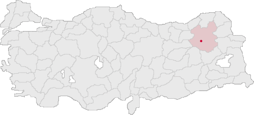 Эрзурум и одноименный ил на карте Турции