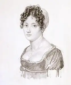 Портрет Евгении Шарен. Бумага, карандаш, уголь. 1810. Музей Наполеона, Рим