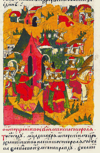 Лицевой летописный свод: «Об отпущении воевод на шведского короля. В том же году в месяце декабре отпустил царь и великий князь на Шведского короля Густава воевод своих за его неправду: в большом полку боярин и воевода князь Петр Михайлович Щенятев да боярин и воевода князь Дмитрий Федорович Палецкий. (...) В правой руке — князь Андрей Иванович Ногтев да Иван Меньшой Васильевич Шереметев».