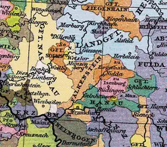 Владения Фалькенштайнов в 1400 г.