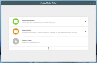 Скриншот программы Fedora Media Writer