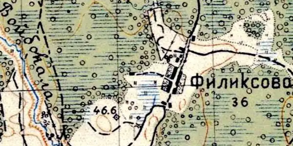 План деревни Феликсово. 1941 год