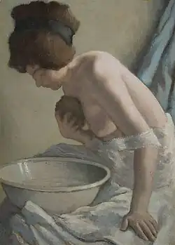 Женщина с губкой. До 1934. Картон, масло. Частное собрание