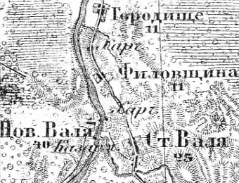 Деревня Подборье на карте 1913 года