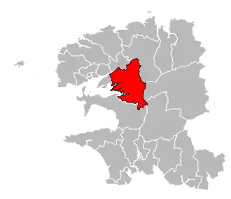 Кантон на карте департамента Финистер