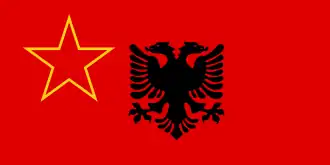 Флаг албанской общины Югославии, использовавшийся в качестве знамени дивизии