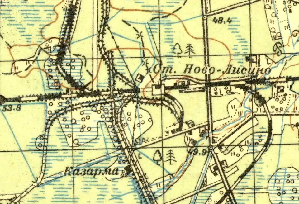 Земли посёлка Форносово на карте 1931 года