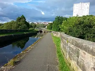 Канал Форт — Клайд[англ.] на Келвинском акведуке. Хорошо заметна форма парапетов акведука — горизонтальная арка.