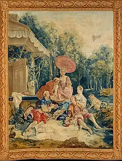 Шпалера из серии «Пасторали». По картонам Ф. Буше. Проект 1734–1736. Ткачество 1762. Шерсть, шёлк