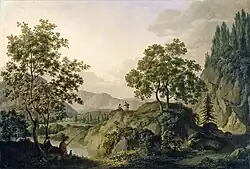 Пейзаж с рыбаком