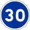 Limite minimum de vitesse (30 km/h)