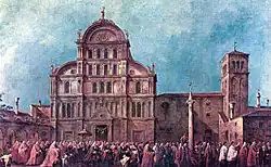 Франческо Гварди. Шествие венецианского дожа в церковь Сан-Заккариа. 1780. Лувр, Париж