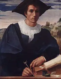 Молодой человек за конторкой. 1522. Дерево, масло. Картинная галерея, Берлин