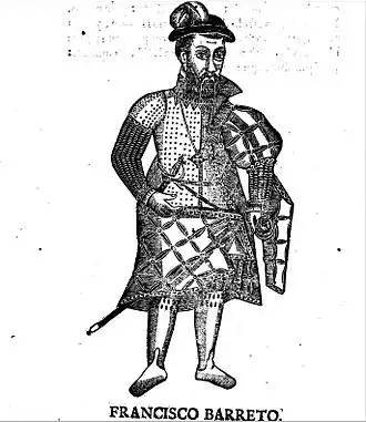 Портрет Франсишку Баррету из книги Ásia Portuguesa, автор Мануэл ди Фариа и Соуза.