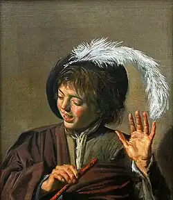 Юный певец с флейтой. Ок. 1623. Холст, масло. Берлинская картинная галерея