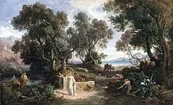 Одиссей обращается к Навсикае за помощью. Между 1863 и 1865. Холст, энкаустика. Художественная галерея Киля, Киль, Германия