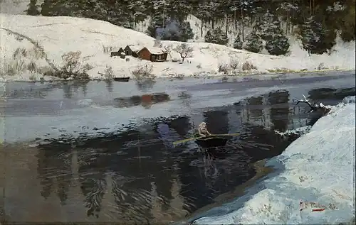 Худ. Фриц Таулов «Winter at the River Simoa», 1883