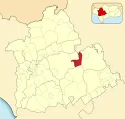 Расположение муниципалитета Фуэнтес-де-Андалусия на карте провинции