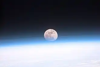 Луна с борта «Спейс шаттла» 21 декабря 1999 года