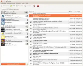 Скриншот программы GPodder