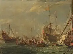 Морское сражение между турками и мальтийцами. 1649. Холст, масло. Прадо, Мадрид