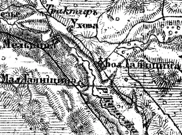 Деревня Гаянщина на карте 1919 года