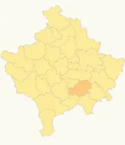 Урошевац на карте