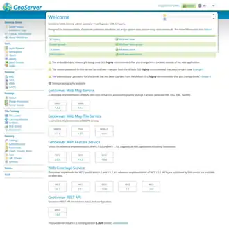 Скриншот программы GeoServer