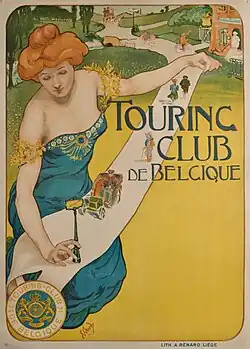 Плакат туристического клуба Бельгии, 1901