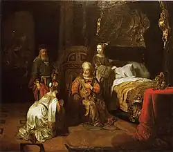 Давид обещает Вирсавии, что Соломон станет его преемником. 1646. Холст, масло. Народный дом, Прага