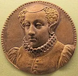 Елизавета Австрийская. Медальон. 1575. Бронза