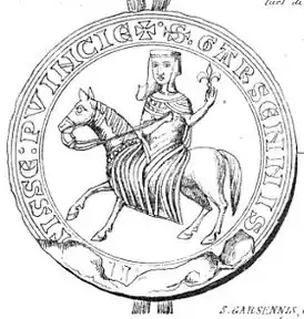 Гарсенда де Сабран. Изображение на печати