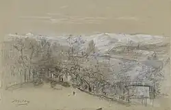 Вид на Зандберг, Блёмендаль, Нидерланды. Бумага, карандаш, перо, чернила, мел. Рейксмюсеум, Амстердам