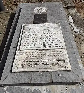 Памятник на месте перезахороненияевреев Любоничей в Бобруйске