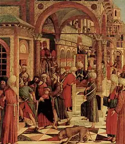 Взятие под стражу святого Марка в синагоге. 1499. Дерево, масло. Коллекция Лихтенштейнов, Вена