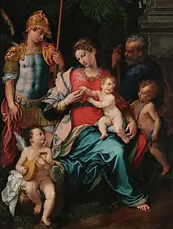 Мадонна с Младенцем и святыми Архангелом Михаилом, Иосифом и младенцем Иоанном Крестителем. 1545