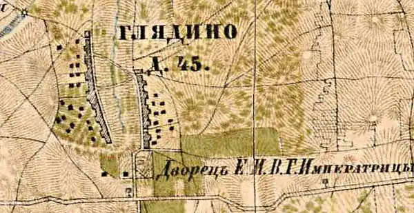 План деревни Глядино. 1885 год