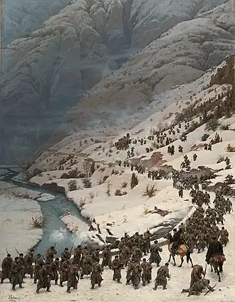 Штурм Горгохотанских высот. Алексей Данилович Кившенко, картина 1886 года