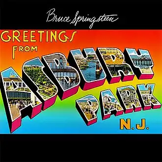 Обложка альбома Брюса Спрингстина «Greetings from Asbury Park, N.J.» (1973)