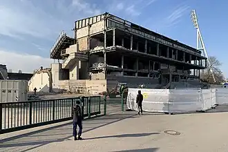Стадион во время сноса (февраль 2025)