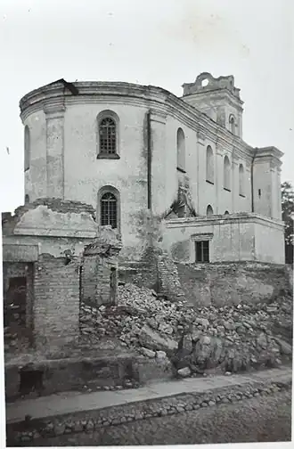 Костёл бернардинок. Фото времён Второй мировой войны.