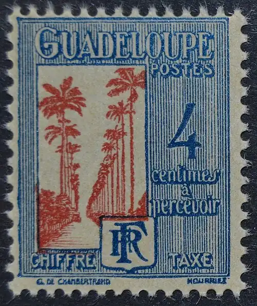 1928: аллея Дюмануара, 4 сантима&nbsp;(Mi #P26; Yt #T26)[^]