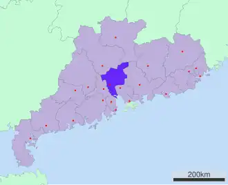 Гуанчжоу на карте