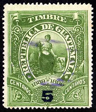 5 сентаво (№38 по Форбену), использованная