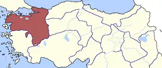 Эялет Хюдавендигар на карте