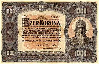 1000 крон 1920 года