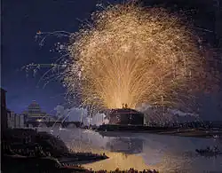 Фейерверк над Замком Святого Ангела в Риме. 1775. Бумага, гуашь. Фонд Веймарского классицизма, Веймар