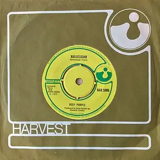 Обложка сингла Deep Purple «Hallelujah» (1969)